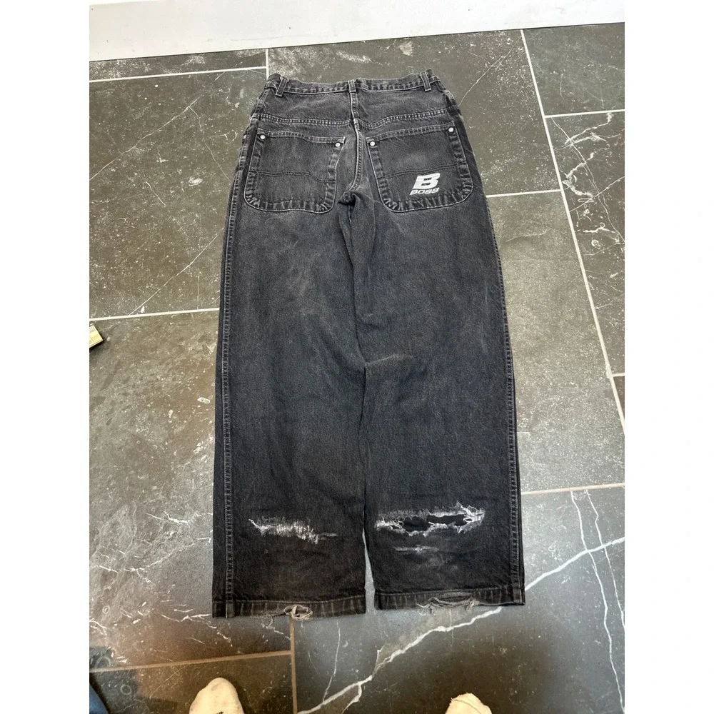 Vintage 90s Boss  Baggy Jeans Mens 32x32 Faded Black Wide Leg Y2K USA